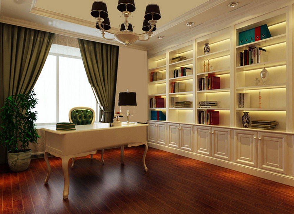 欧式 二居 收纳 小资 简单温馨 书房图片来自上海实创-装修设计效果图在90平米两房简单温馨的家的分享
