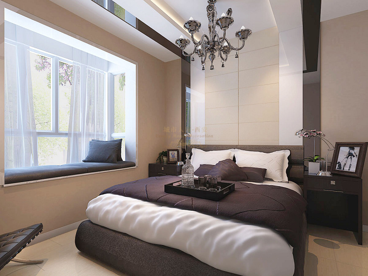现代 时尚 素雅 三居 小资 卧室图片来自西安城市人家装饰王凯在优雅现代简约风格三居室美家的分享