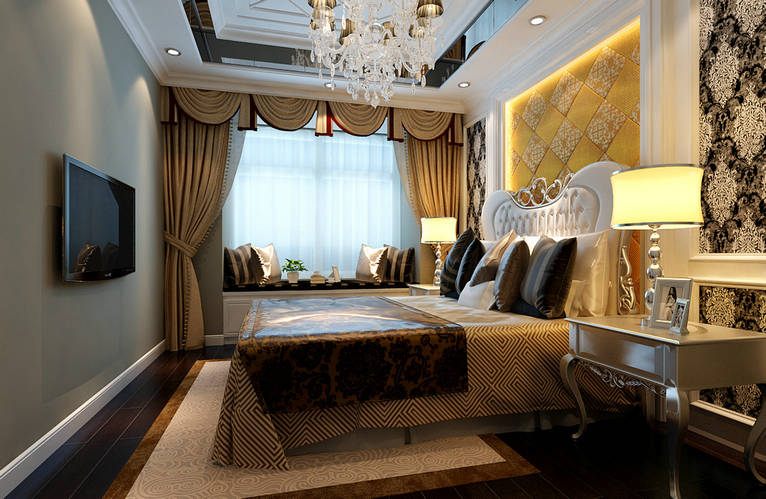 二居 新古典风格 白领 卧室图片来自实创装饰上海公司在新古典欧式低调奢华的婚房的分享