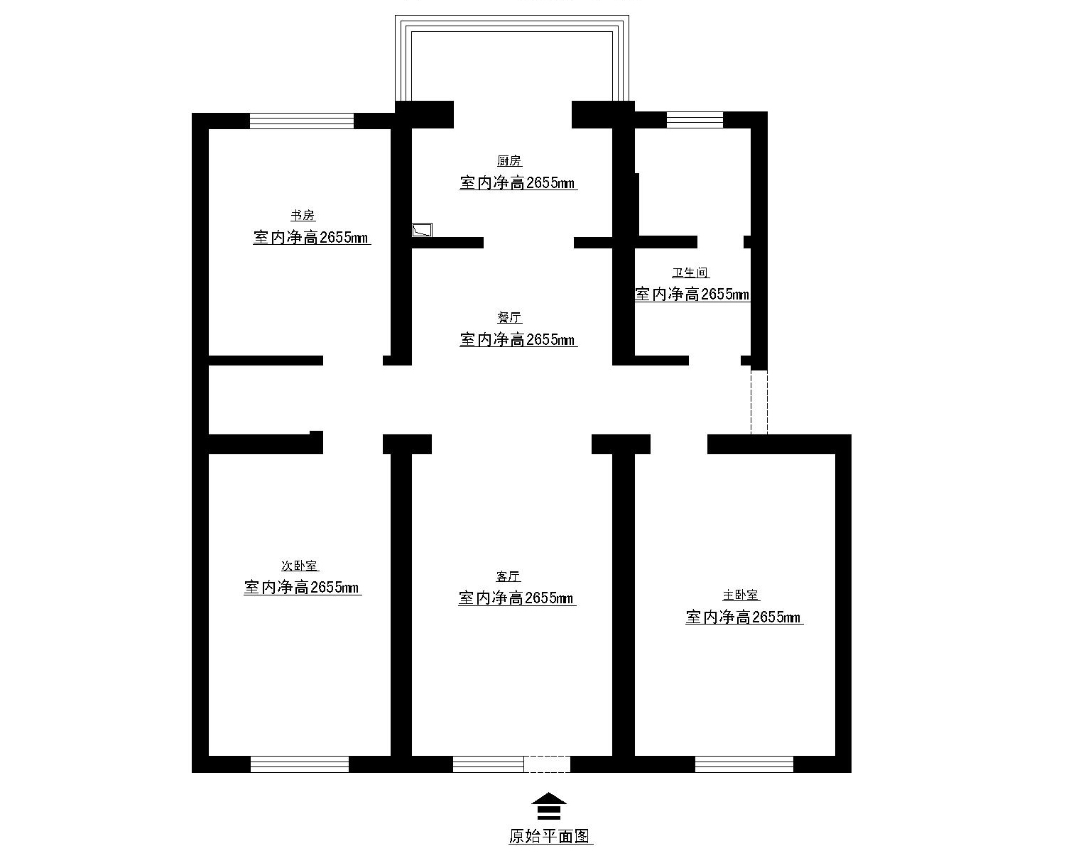 三居 新中式 老房装修 旧房改造 户型图图片来自设计小张在8万装花园东路小区105平新中式的分享