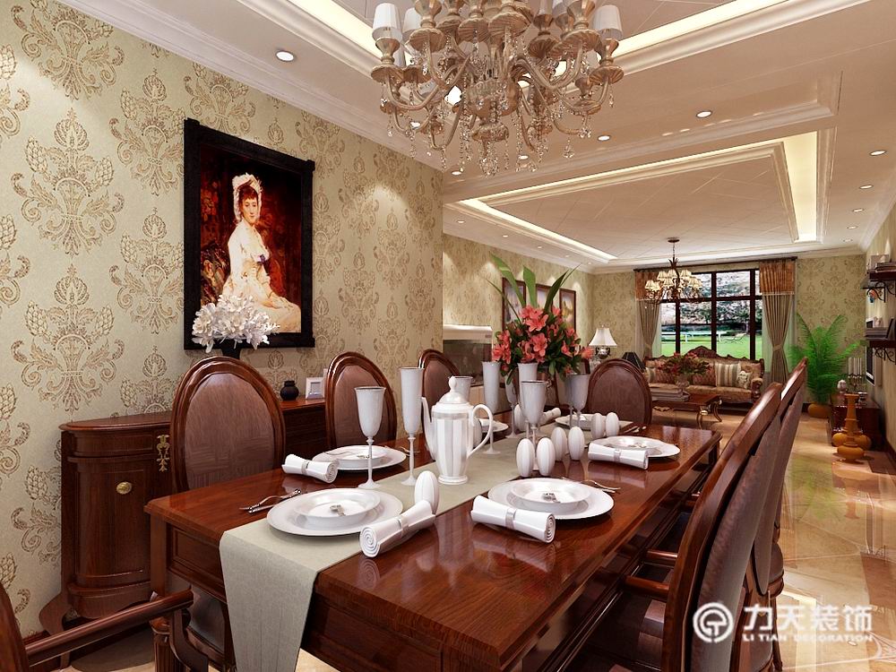 欧式 三居 餐厅图片来自阳光力天装饰在金地意境-130㎡-欧式风格的分享