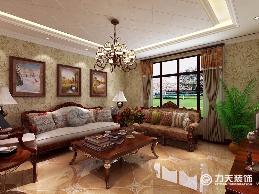 欧式 三居 客厅图片来自阳光力天装饰在金地意境-130㎡-欧式风格的分享
