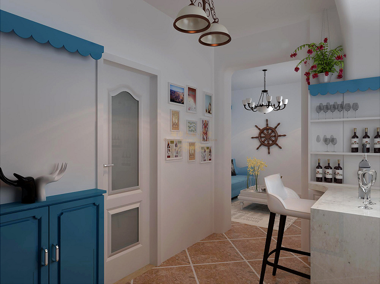 地中海 公寓装修 蓝色 白色 仿古 其他图片来自西安城市人家装饰王凯在48平米小公寓浪漫风情地中海的分享