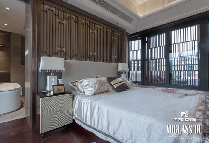 新中式 别墅装修 尚层装饰 卧室图片来自尚层别墅装饰总部在中式现代 气韵流传的分享