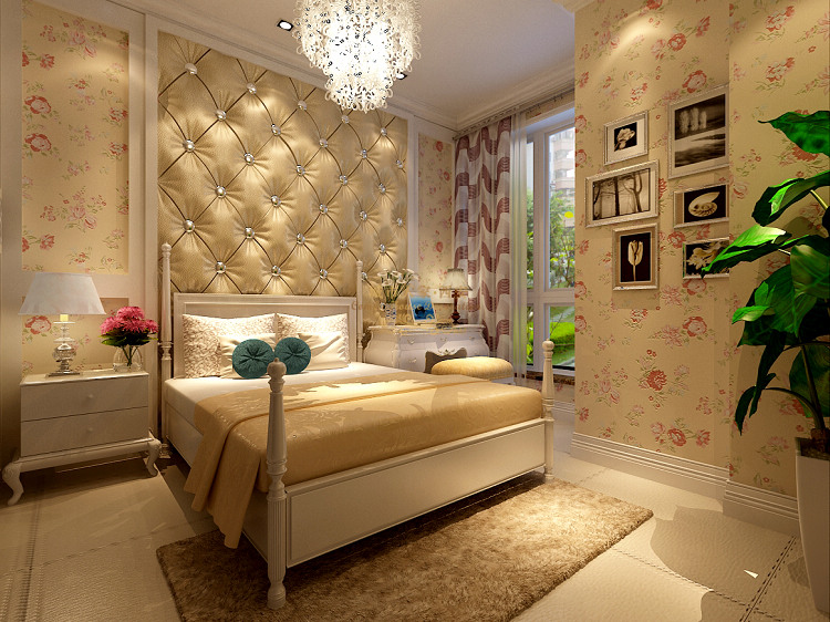 简约 欧式 二居 收纳 80后 小资 卧室图片来自西安城市人家装饰王凯在二居室简欧风格亮丽奢华的分享