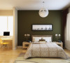 卧室简约而不简单，通过配饰的搭配营造出一种温馨的气氛。