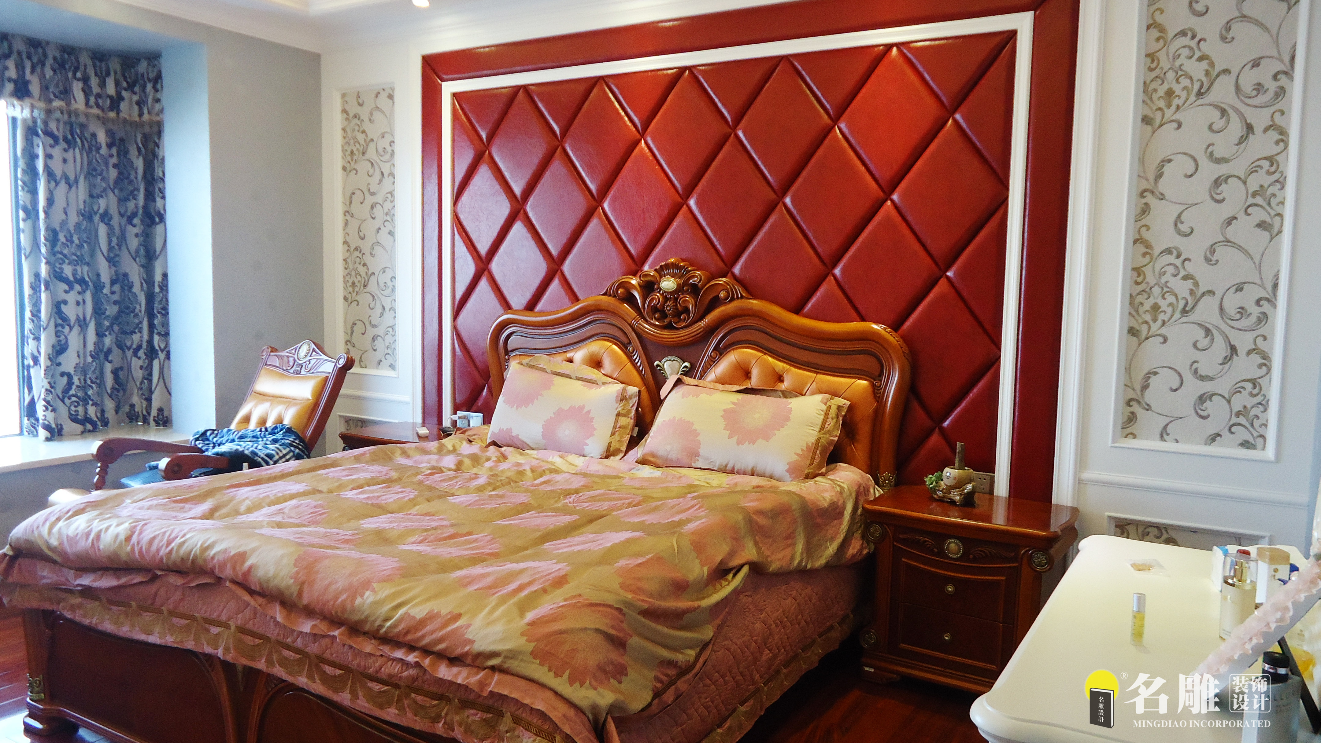 简欧 四居室 70后 卧室图片来自名雕装饰设计在简欧风格--189平四居室温馨家居的分享