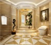 名雕装饰设计——卫生间：设计空间大，彰显奢华大气。