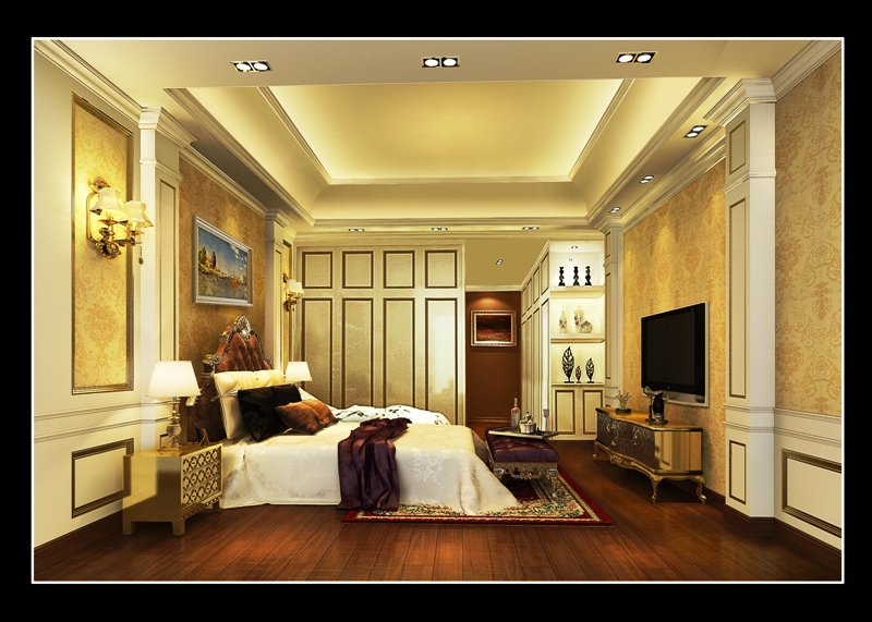 欧式 四居 卧室图片来自名雕装饰设计在欧式风格—4房1厅奢华家居装修的分享
