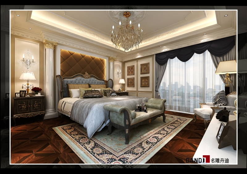 欧式 别墅 名雕丹迪 别墅装修 奢华 卧室图片来自名雕丹迪在欧式风格600平奢华别墅装修的分享