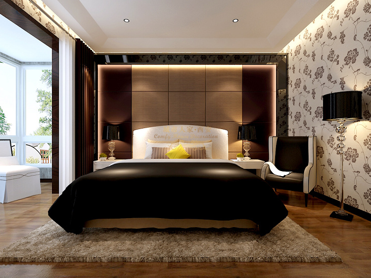 简约 现代 复式 商人 奢华 上流社会 卧室图片来自西安城市人家装饰王凯在200平米现代简约风格复式之家的分享