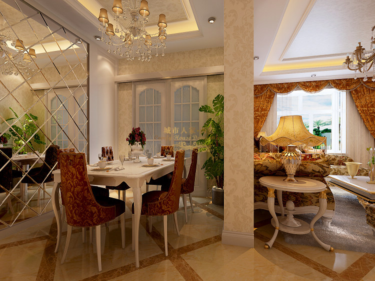 简约 欧式 二居 婚房 浪漫 餐厅图片来自西安城市人家装饰王凯在二居室浪漫婚房简欧风格设计的分享
