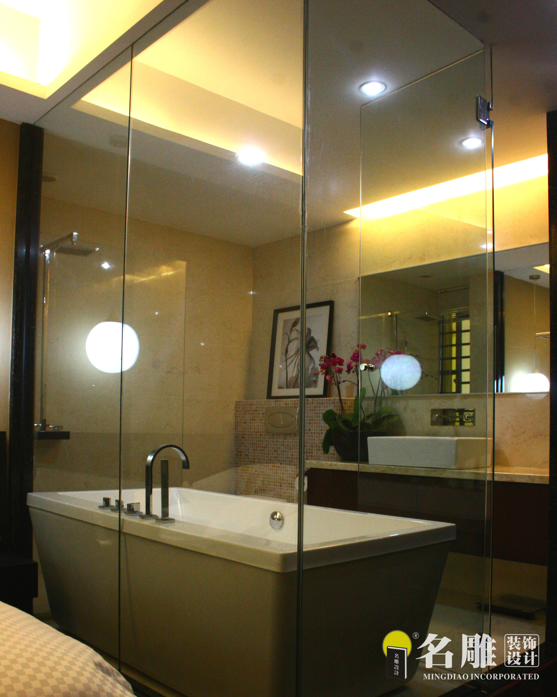 现代 二居 白领 80后 名雕装饰 卫生间图片来自名雕邓杰在现代风格—115平二居室时尚家居的分享