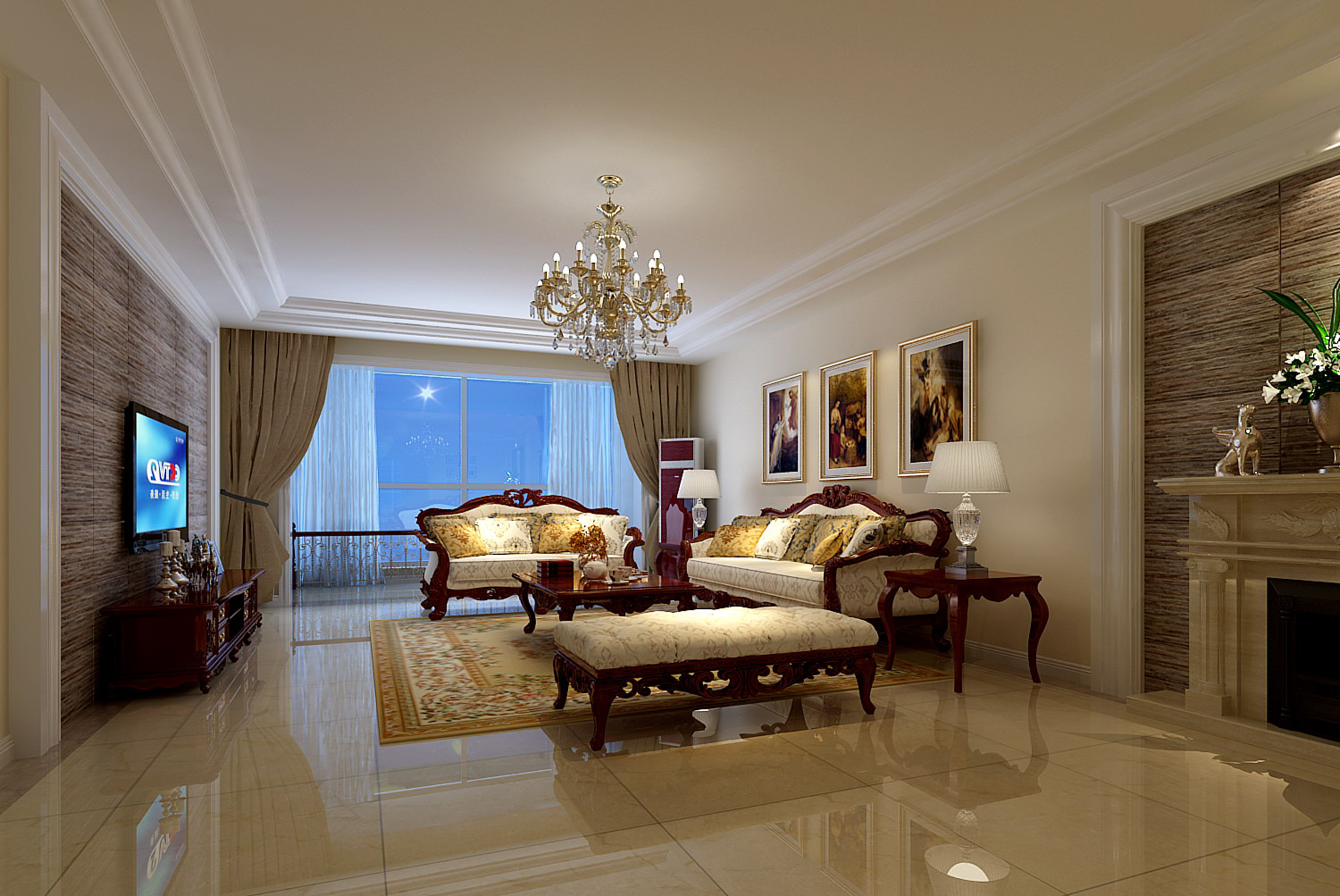 简约 欧式 别墅 客厅图片来自实创装饰上海公司在简约欧式别墅装修的分享