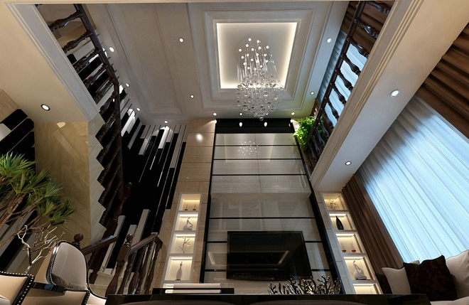 后现代 别墅 个性时尚 现代简约 楼梯图片来自北京实创装饰集团在260平后现代时尚别墅的分享