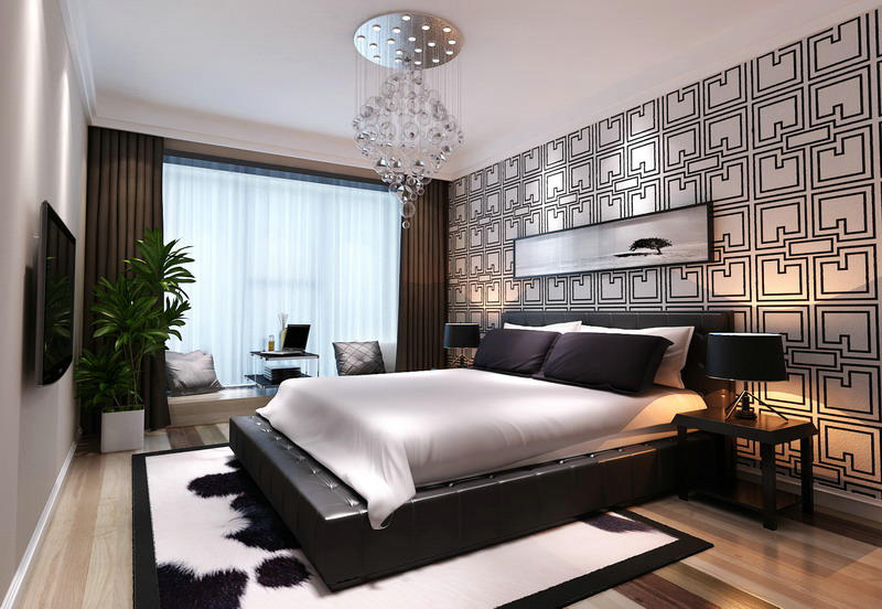 北欧风格 两居 80后 卧室图片来自实创装饰上海公司在北欧爵士风-黑与白的共鸣的分享