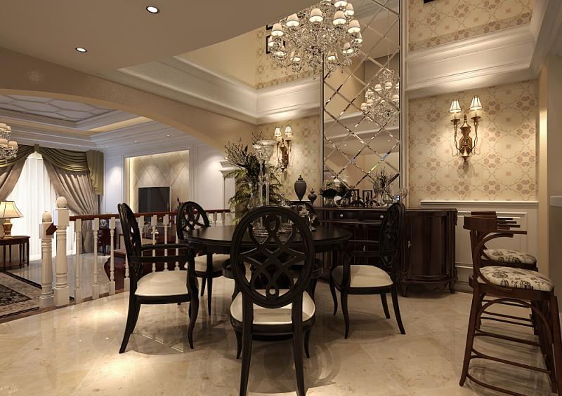 别墅 欧式古典 餐厅图片来自天津别墅装修公司在沉稳、奢华首创福缇山的分享