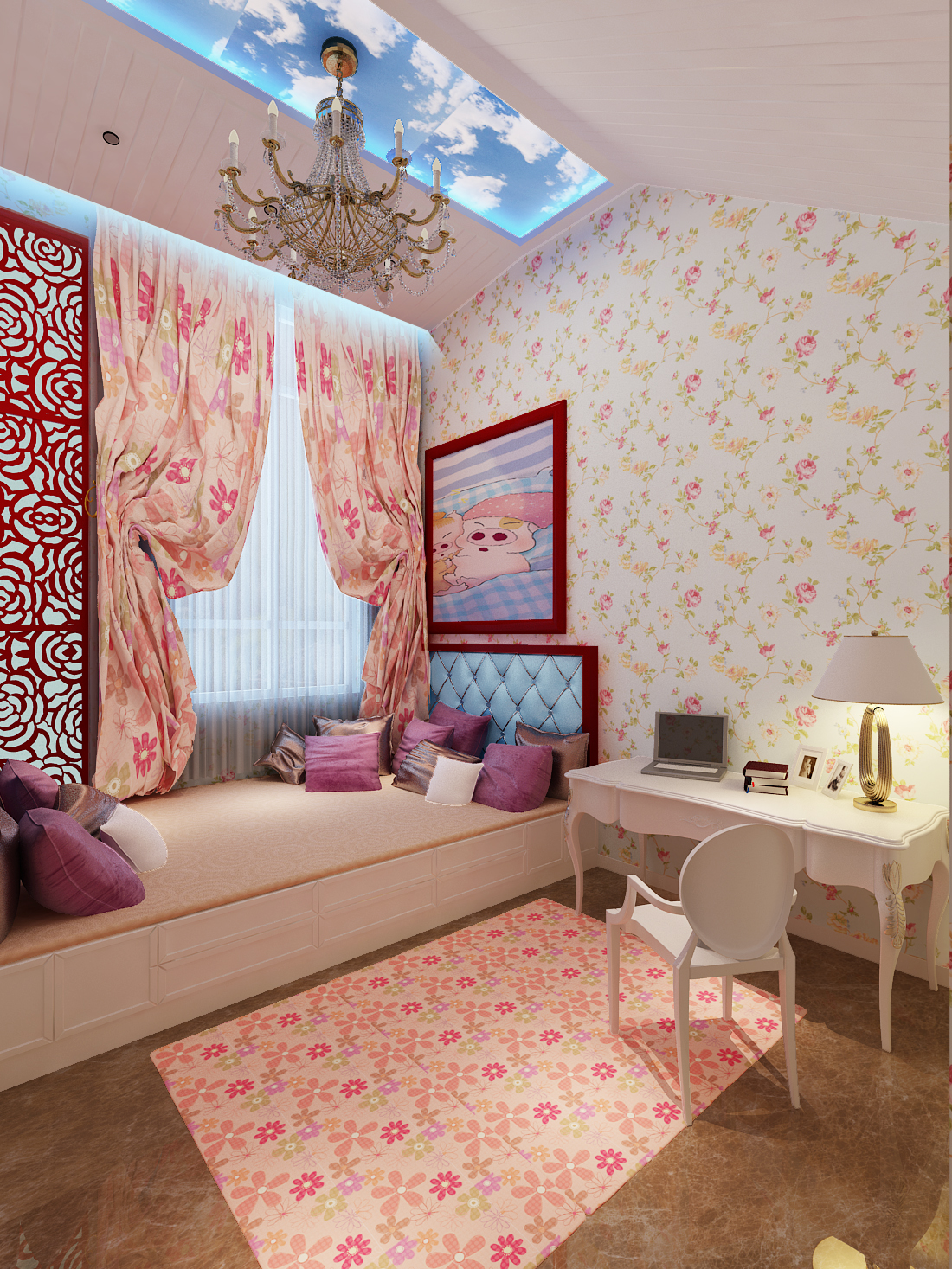 欧式 曦望山 北京元洲 卧室图片来自框框在265平米复式欧式实景图的分享