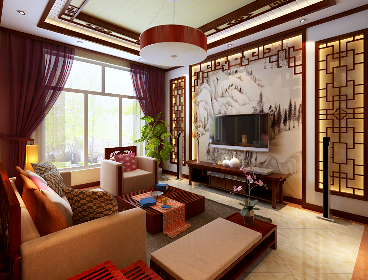 中式 北京元洲 曦望山 客厅图片来自框框在独栋别墅 中式风格效果图的分享