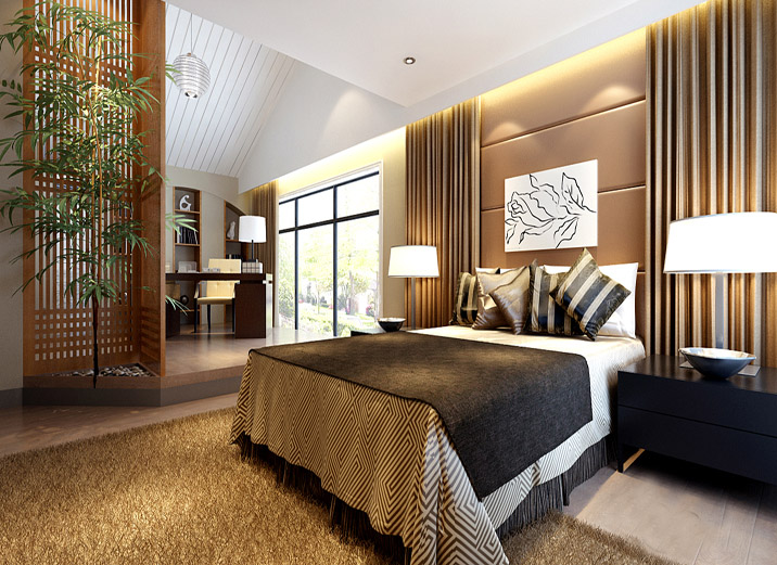 极简风格 休闲别墅 高品质生活 卧室图片来自上海实创-装修设计效果图在61万打造极简风格休闲别墅的分享