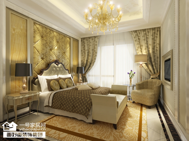 欧式 古典 一号家居网 三房 卧室图片来自武汉一号家居在招商雍华府   三房欧式古典风格的分享