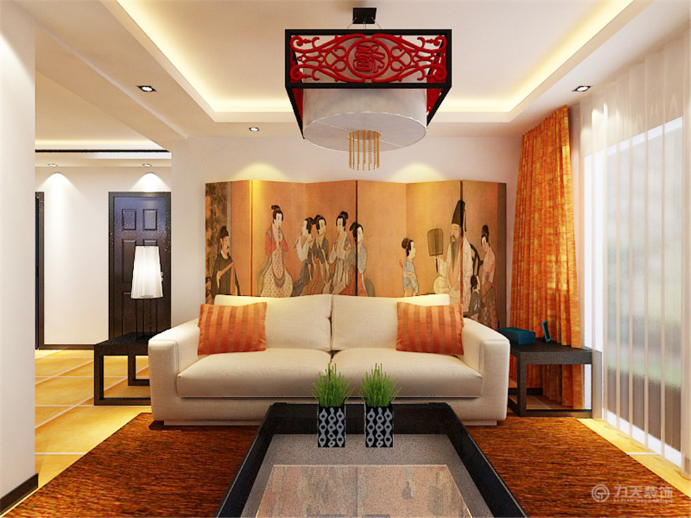 新中式 二居 白领 收纳 小资 客厅图片来自阳光力天装饰在紫竹华庭-90㎡-新中式风格的分享