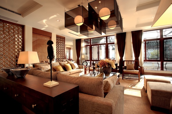 客厅图片来自香港古兰装饰-成都在中式中的现代风的分享