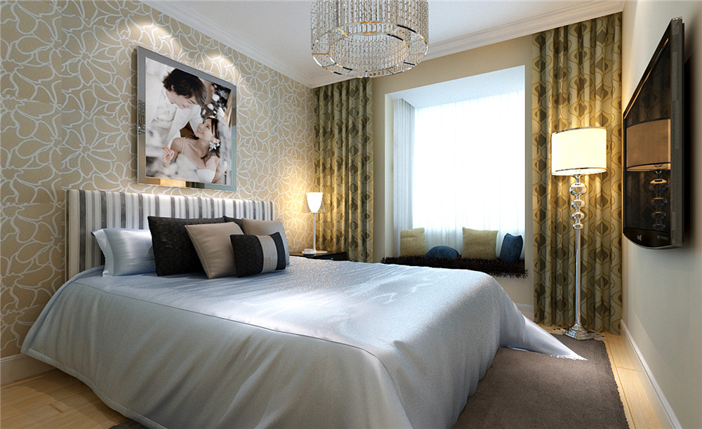 收纳 白领 旧房改造 80后 小资 欧式 卧室图片来自实创装饰完美家装在温馨浪漫的现代大三居的分享