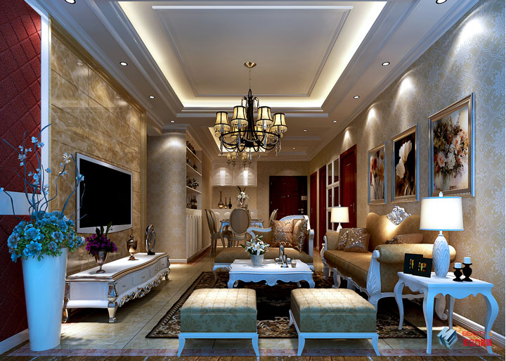 欧式 三居 客厅图片来自四川美立方装饰工程公司在凯德风尚-欧式风格的分享