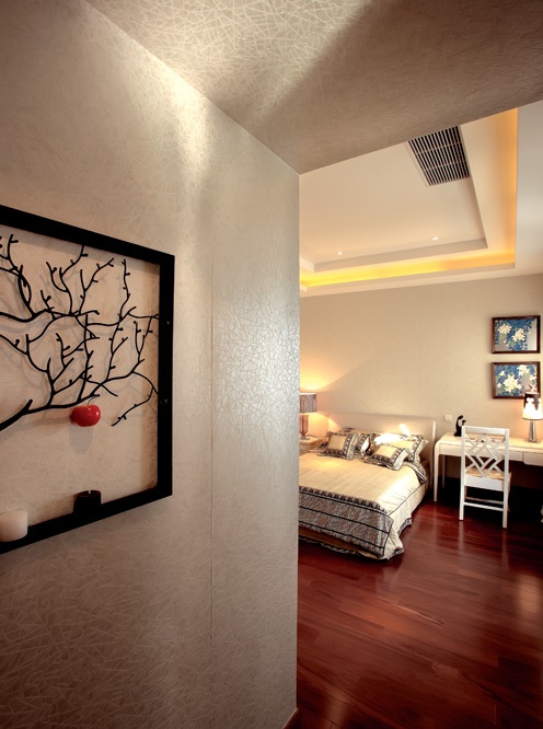 卧室图片来自香港古兰装饰-成都在中式中的现代风的分享
