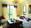 客厅以米黄色主基调，配以新古典的灯饰，混搭的家具。总体上生活气息较浓。