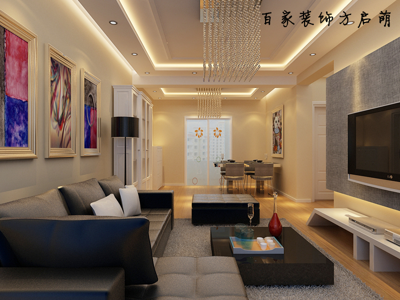 简约 二居 客厅图片来自百家设计小刘在名流印象100平的分享