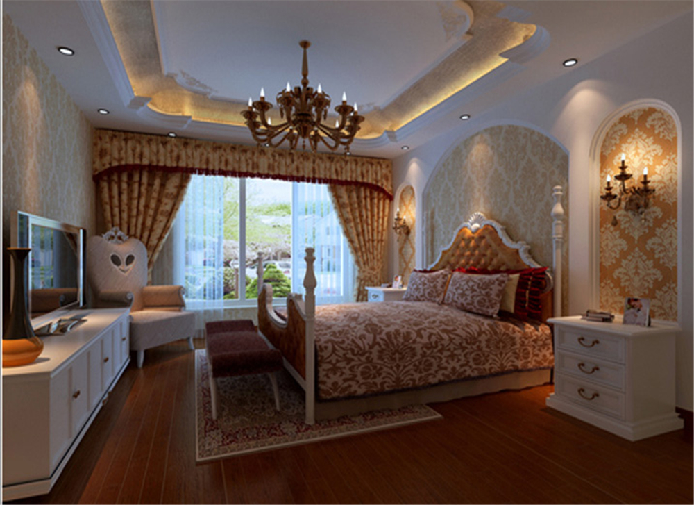 欧式 别墅 大气奢华 卧室图片来自上海实创-装修设计效果图在194平米大气奢华的简欧设计的分享