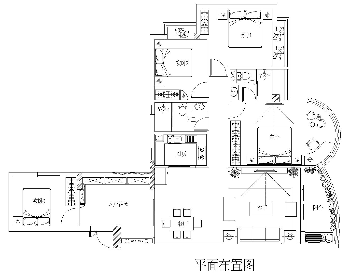 欧式 简约 四居 装修 风水 佳大银湾 家居 生活 150平米 户型图图片来自曹丹在佳大银湾-简约欧式-4居室的分享