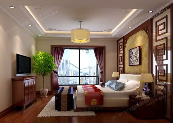 简约 三居 中式 卧室图片来自YI依帆2012在金宝城（150平）中式案例赏析的分享