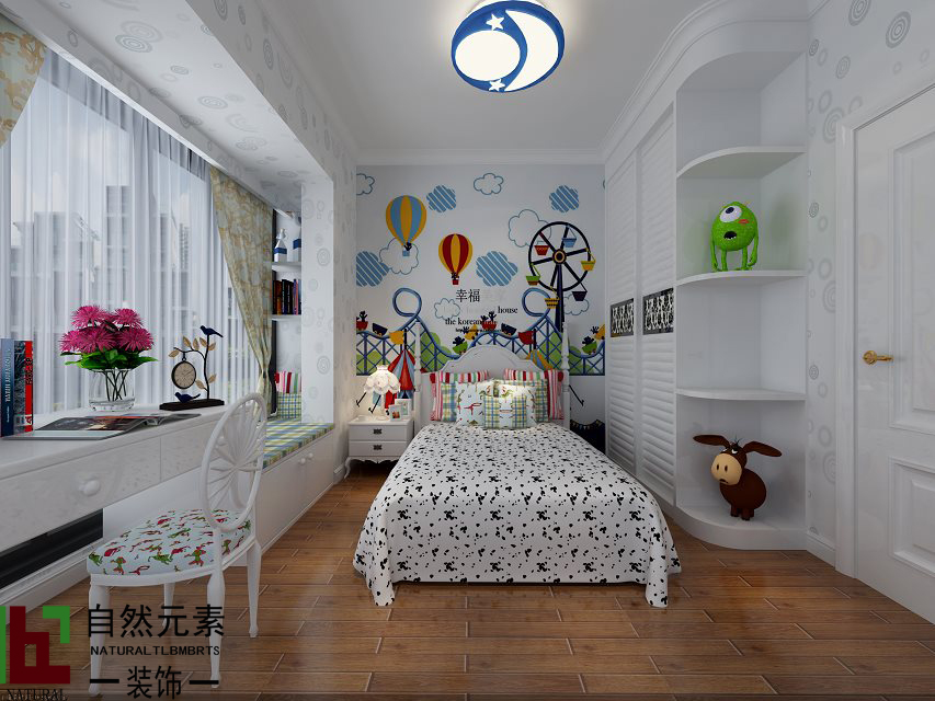 西津美地 自然元素 欧美风格 86平户型 马晓丹 装修 效果图 儿童房图片来自自然元素装饰马晓丹在西津美地的分享