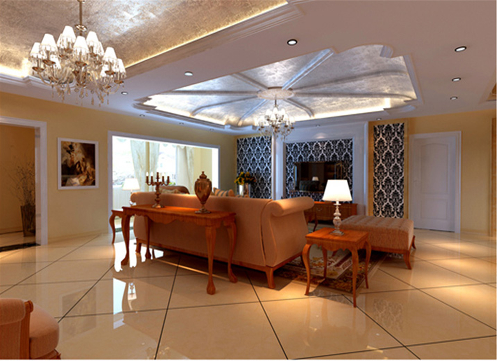 欧式 别墅 大气奢华 客厅图片来自上海实创-装修设计效果图在194平米大气奢华的简欧设计的分享