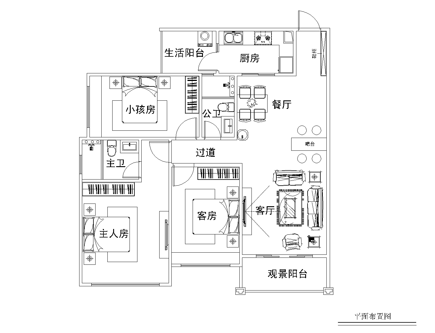 简约 三居 白领 收纳 80后 小资 110平米 装修设计 整体家装 户型图图片来自徐丽娟在锦绣半岛-新中式风格-三居室的分享
