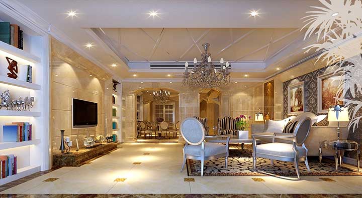 欧式 三居 客厅 客厅图片来自四川美立方装饰工程公司在8.9万打造的115㎡欧式风的分享