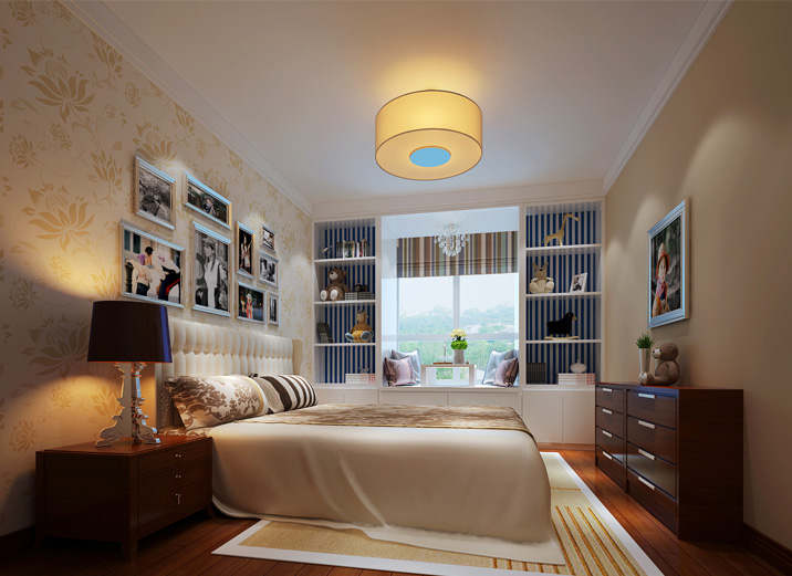 简约 三居 白领 收纳 80后 小资 卧室图片来自实创装饰百灵在简约中式108平米漂亮三居家的分享