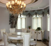 名雕装饰设计——餐厅：全套银白色调优雅且华丽的家私搭配
