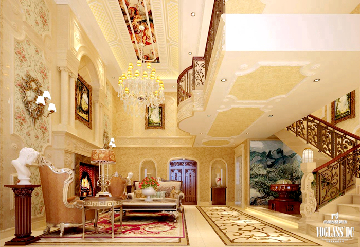 欧式 混搭 简约 豪华 别墅 中海九号 客厅图片来自北京别墅装饰在中海九号公馆欧式装修案例的分享