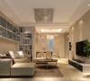 客厅是体现整体风格最明显的区域，现代的沙发、现代的装饰画整个房间充满时代感