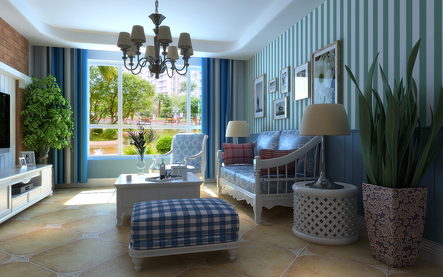 地中海 百家装饰 新房设计 客厅图片来自瑞家装饰小庞在地中海蓝白相接的分享