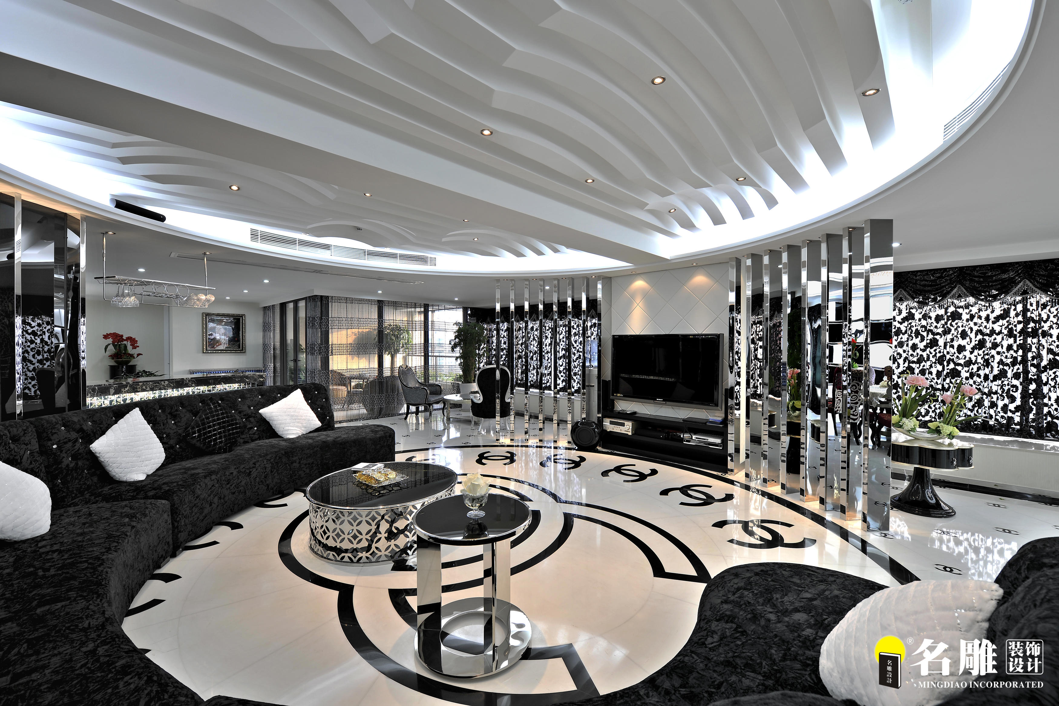 现代 四居室 高富帅 名雕装饰 客厅图片来自名雕丹迪在现代风格—320平别具一格的家居的分享