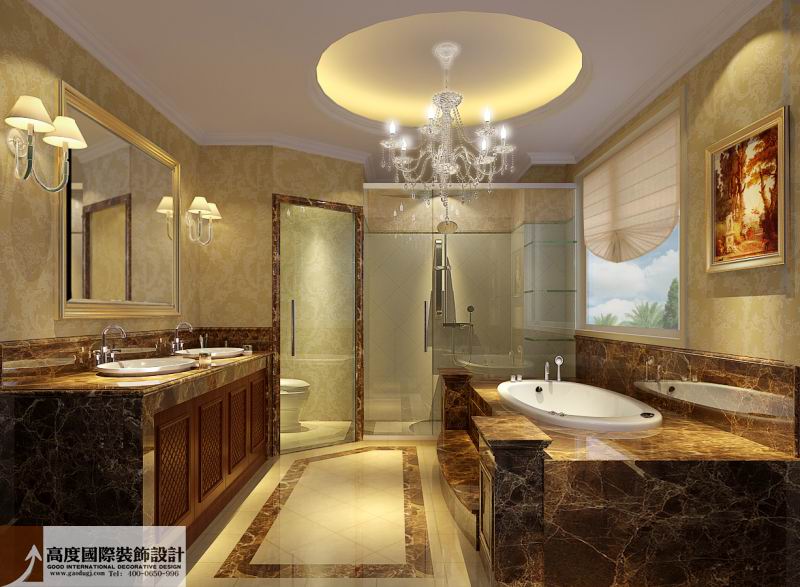 欧式 奢华 跃层 公寓 卫生间图片来自北京高度国际装饰设计在花盛香醍欧式奢华公寓的分享