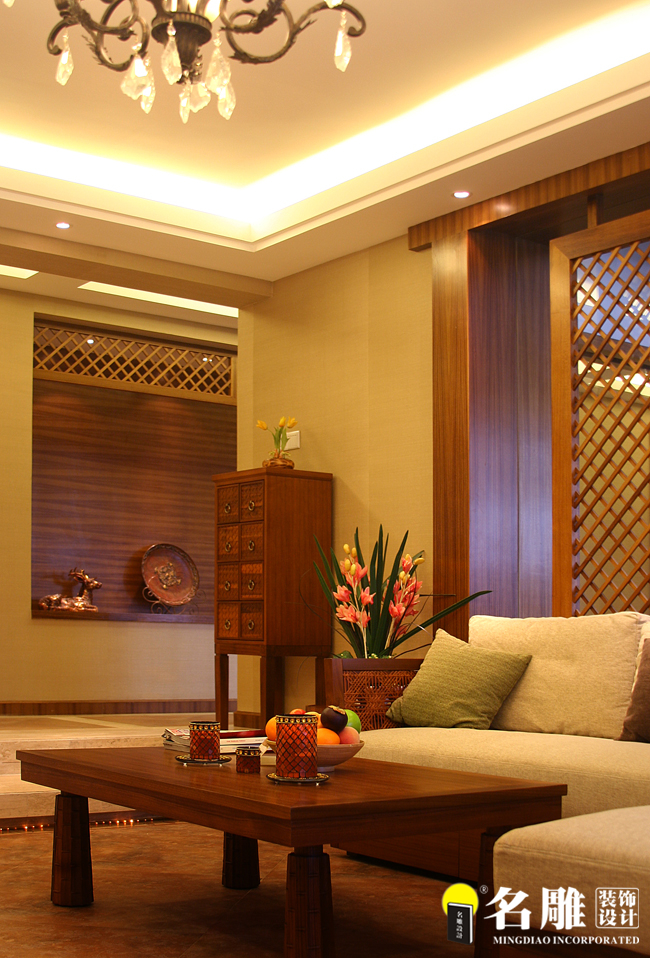 东南亚风格 三居 名雕装饰 80后 客厅图片来自名雕装饰设计在东南亚风格——三居室浪漫爱屋的分享