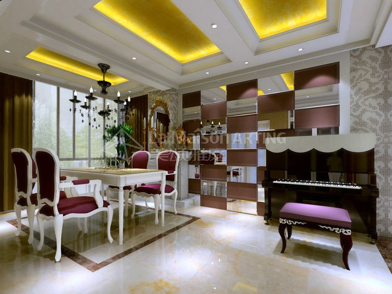 三居 简欧 餐厅图片来自美颂雅庭装饰在百瑞景中央生活区138平简欧风格的分享