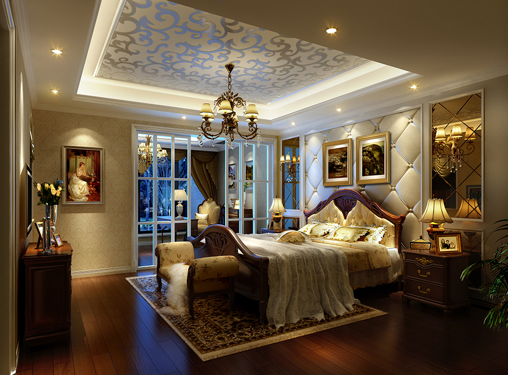 欧式风格 华贵 典雅 气派 卧室图片来自成都盛世家园装饰在华贵典雅华润凤凰城欧式装修风格的分享