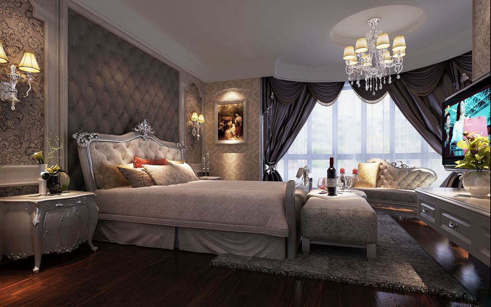 欧式 别墅 豪华 大气 古典 浪漫 舒适 稳重 卧室图片来自唯美装饰在高大上 纳帕溪谷 古典欧式风格的分享